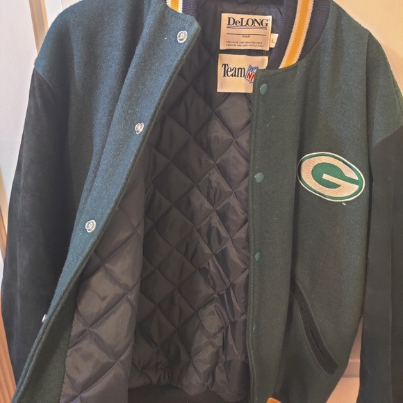Vintage Wool Blend Green Bay Packets Jacket - Size Large - Picture 7 of 15
